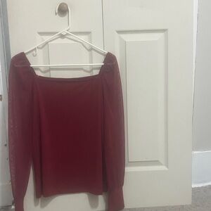Tahari Burgundy Blouse